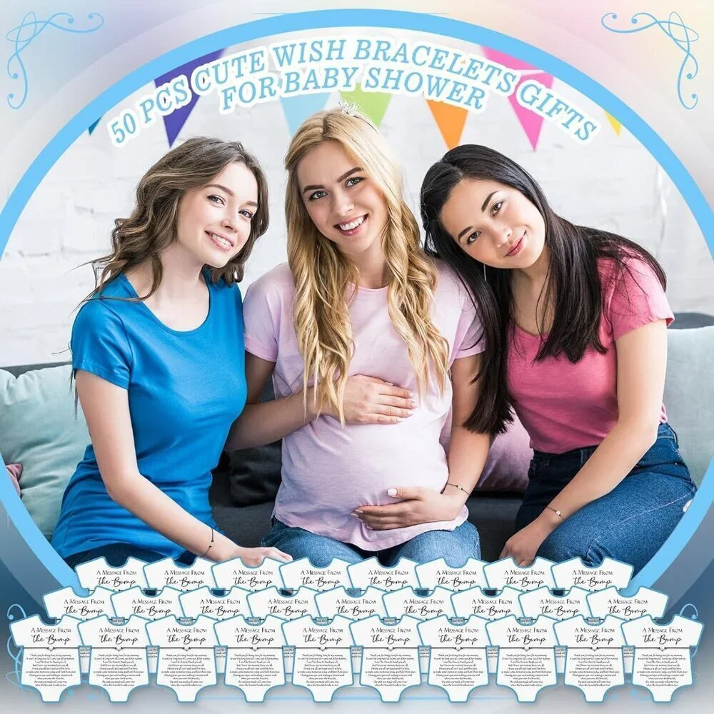 Baby Shower Favors Heart Bracelets Gift Sets for Guests Gender Reveal Party